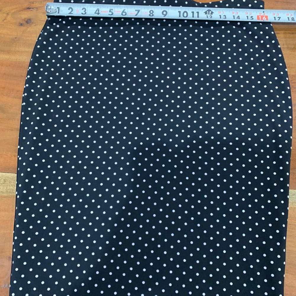 Vince Camuto polka a dot skirt black white Medium pencil fitted body con 20s M - Picture 15 of 16